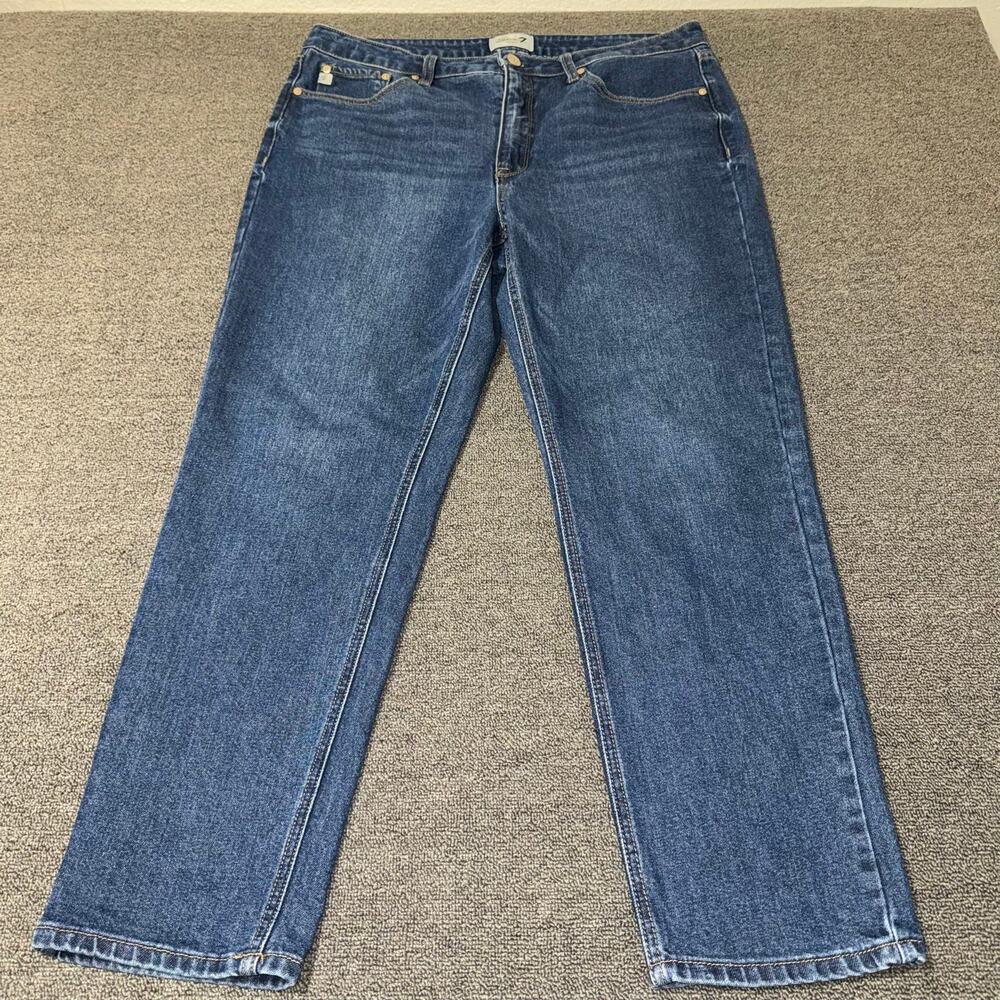 Seven7 Blue Jeans Straight Leg Dark Wash Women's 14 Casual Wear